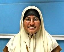 one smilling student