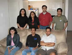 seven smiling students